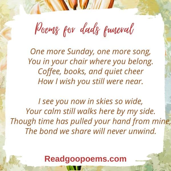 poems for dads funeral