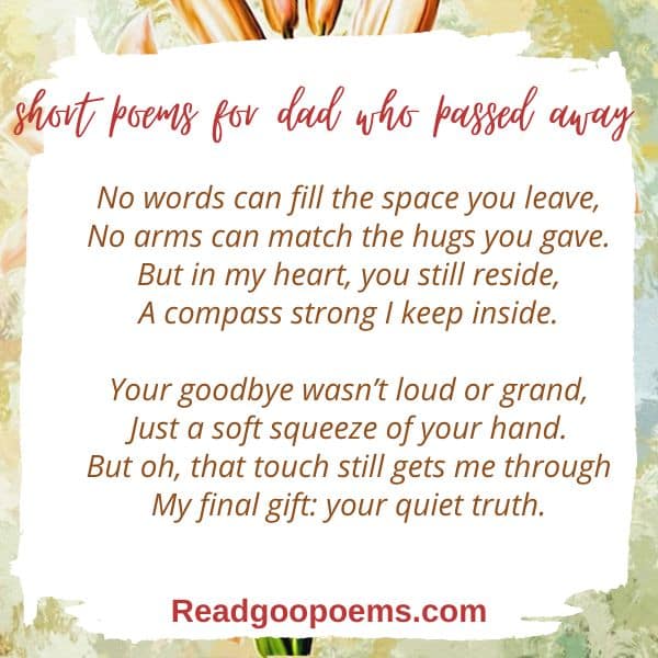 short poems for dad who passed away