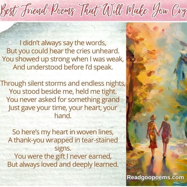 Best Friend Poems That Will Make You Cry