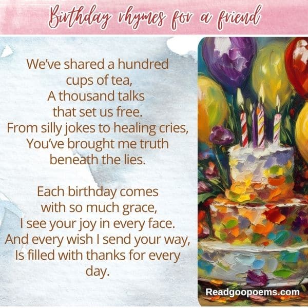Birthday rhymes for a friend